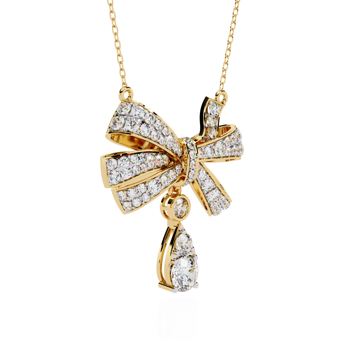 Bow Shape Pendant Necklace | 925 Sterling Silver