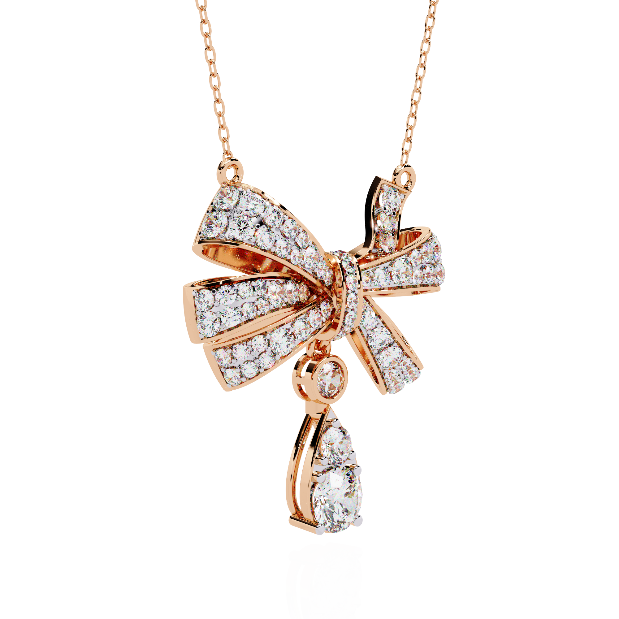 Bow Shape Pendant Necklace | 925 Sterling Silver