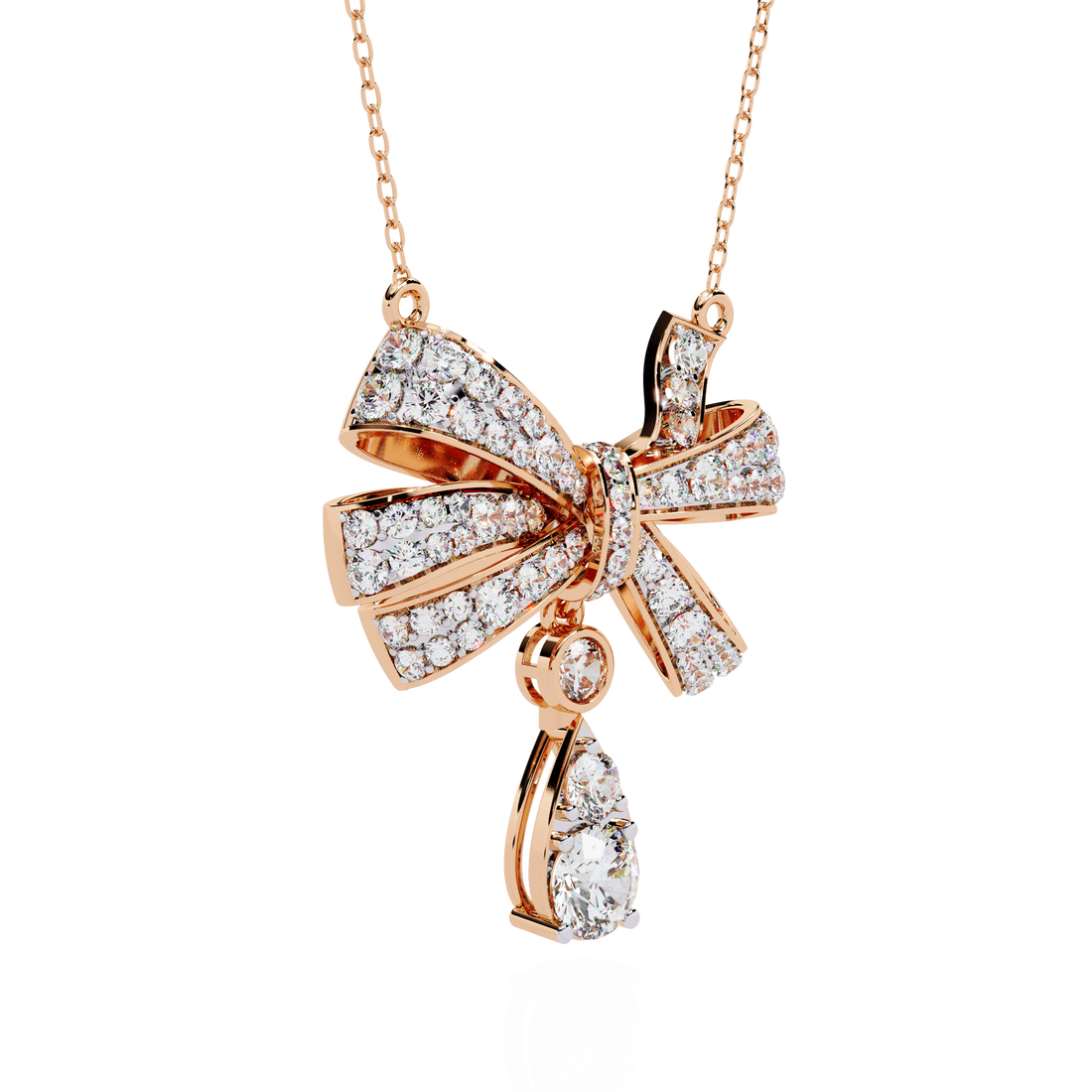 Bow Shape Pendant Necklace | 925 Sterling Silver