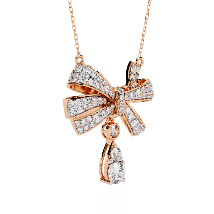 Bow Shape Pendant Necklace | 925 Sterling Silver