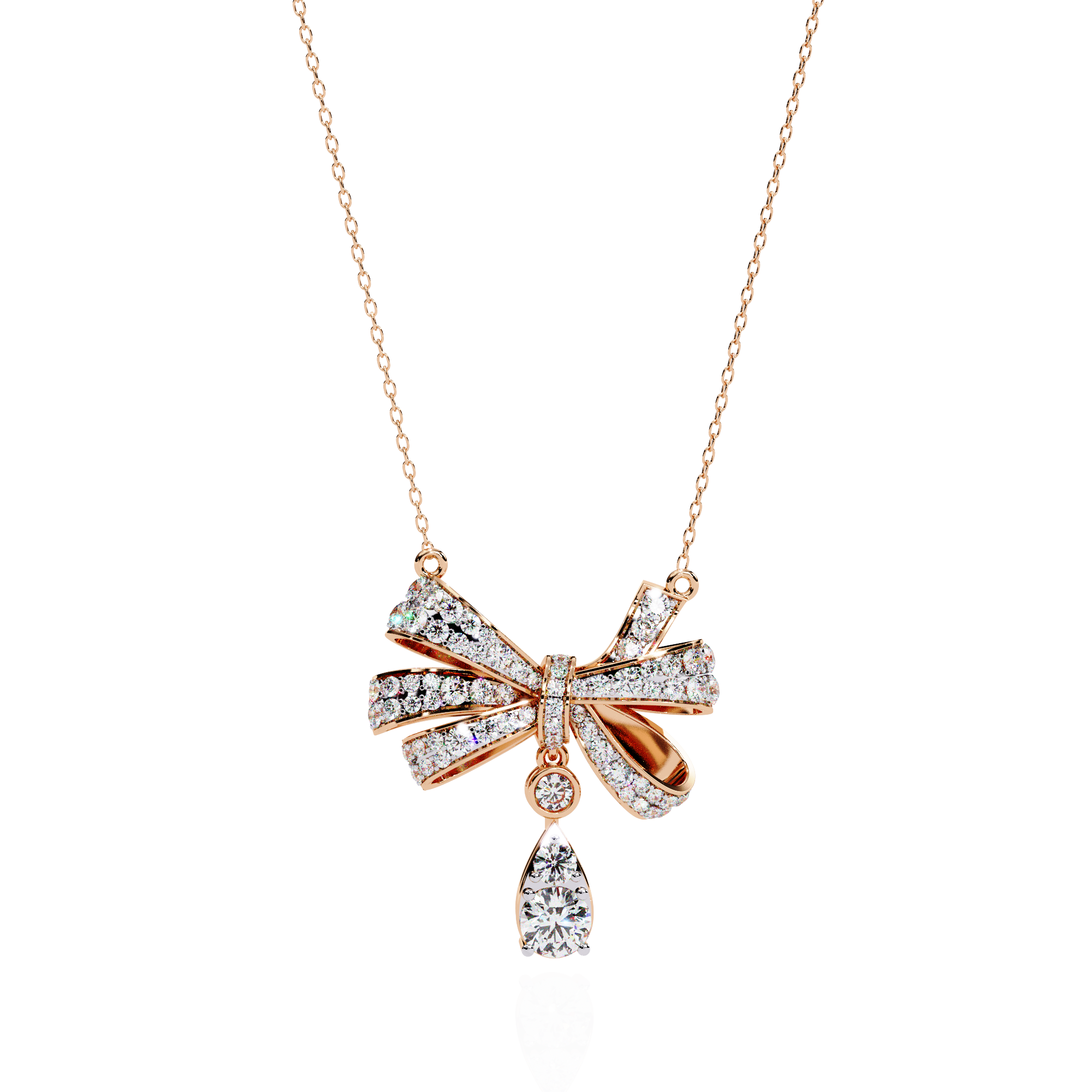Bow Shape Pendant Necklace | 925 Sterling Silver