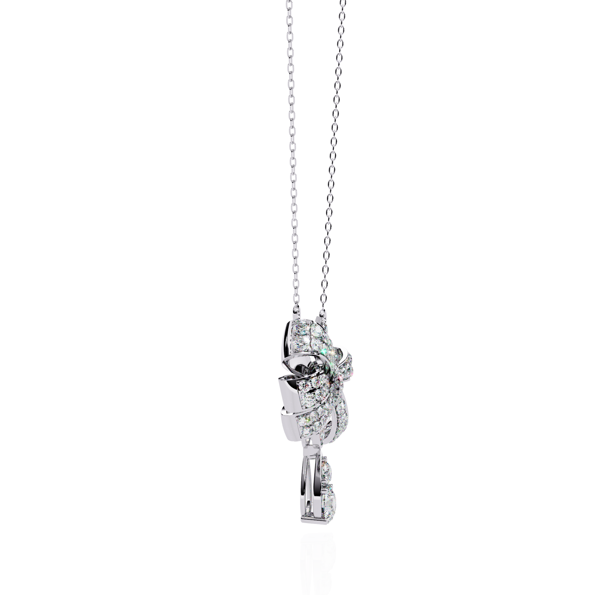 Bow Shape Pendant Necklace | 925 Sterling Silver