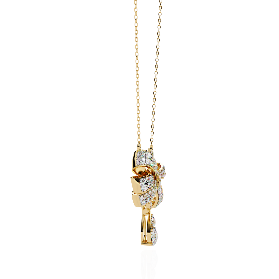 Bow Shape Pendant Necklace | 925 Sterling Silver