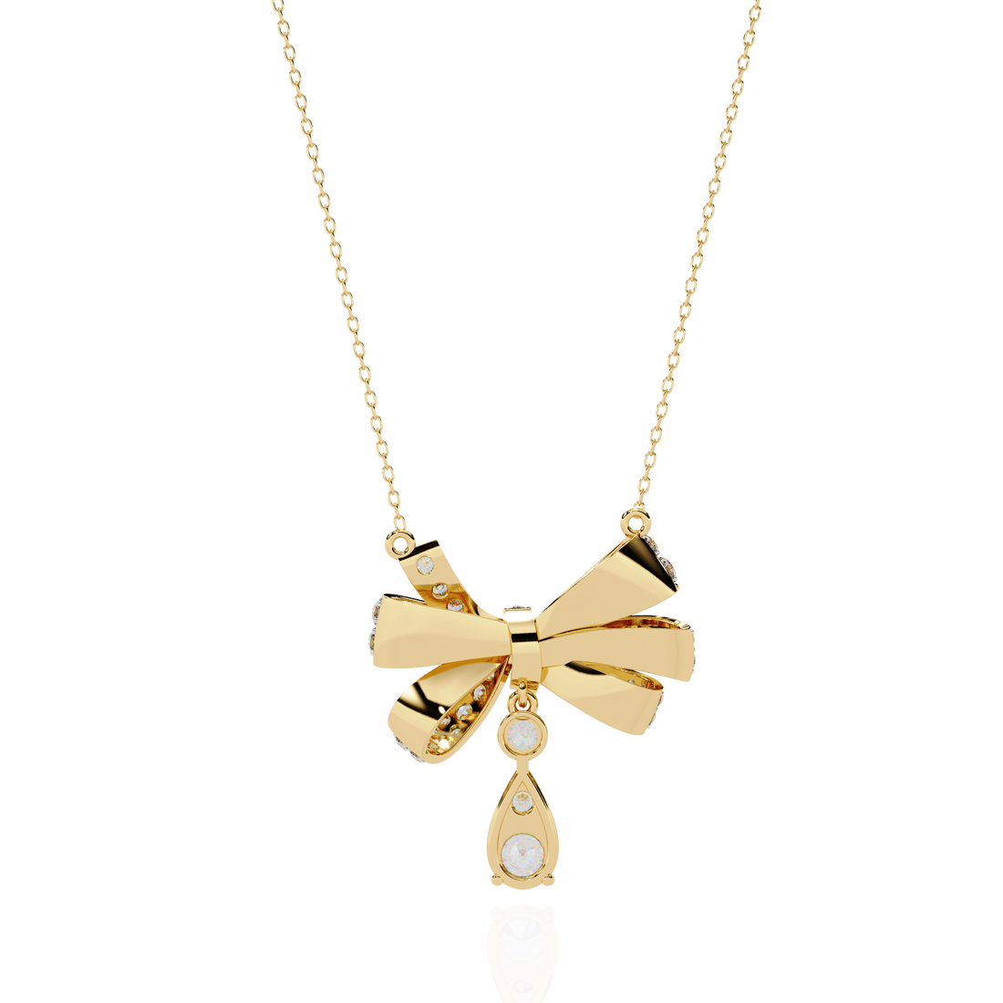 Bow Shape Pendant Necklace | 925 Sterling Silver