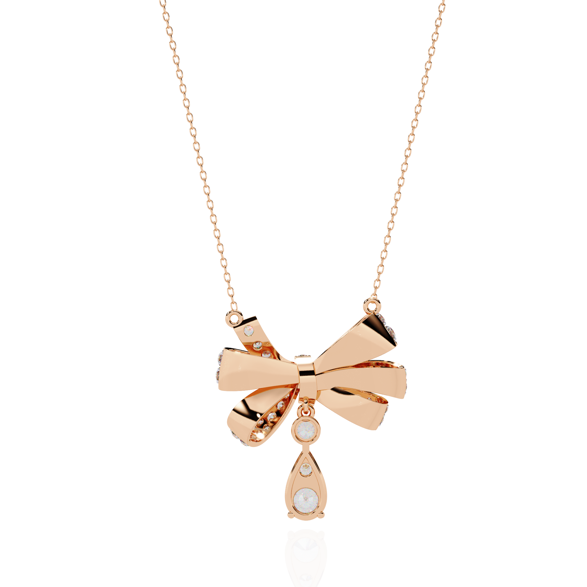 Bow Shape Pendant Necklace | 925 Sterling Silver