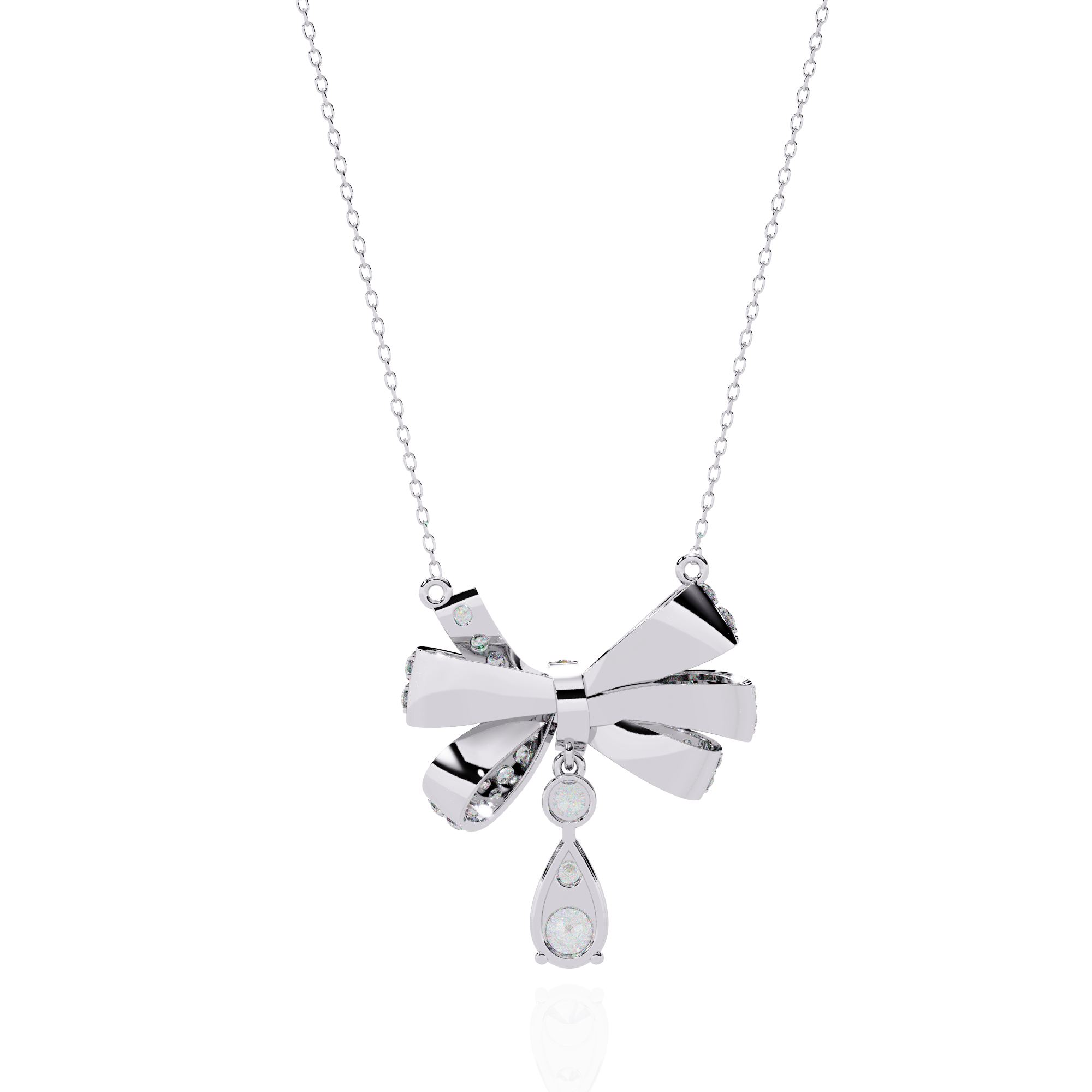 Bow Shape Pendant Necklace | 925 Sterling Silver
