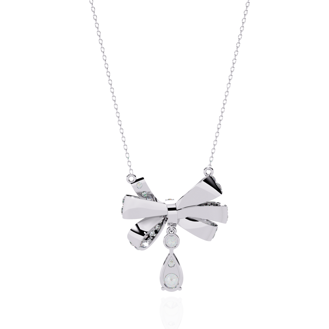 Bow Shape Pendant Necklace | 925 Sterling Silver