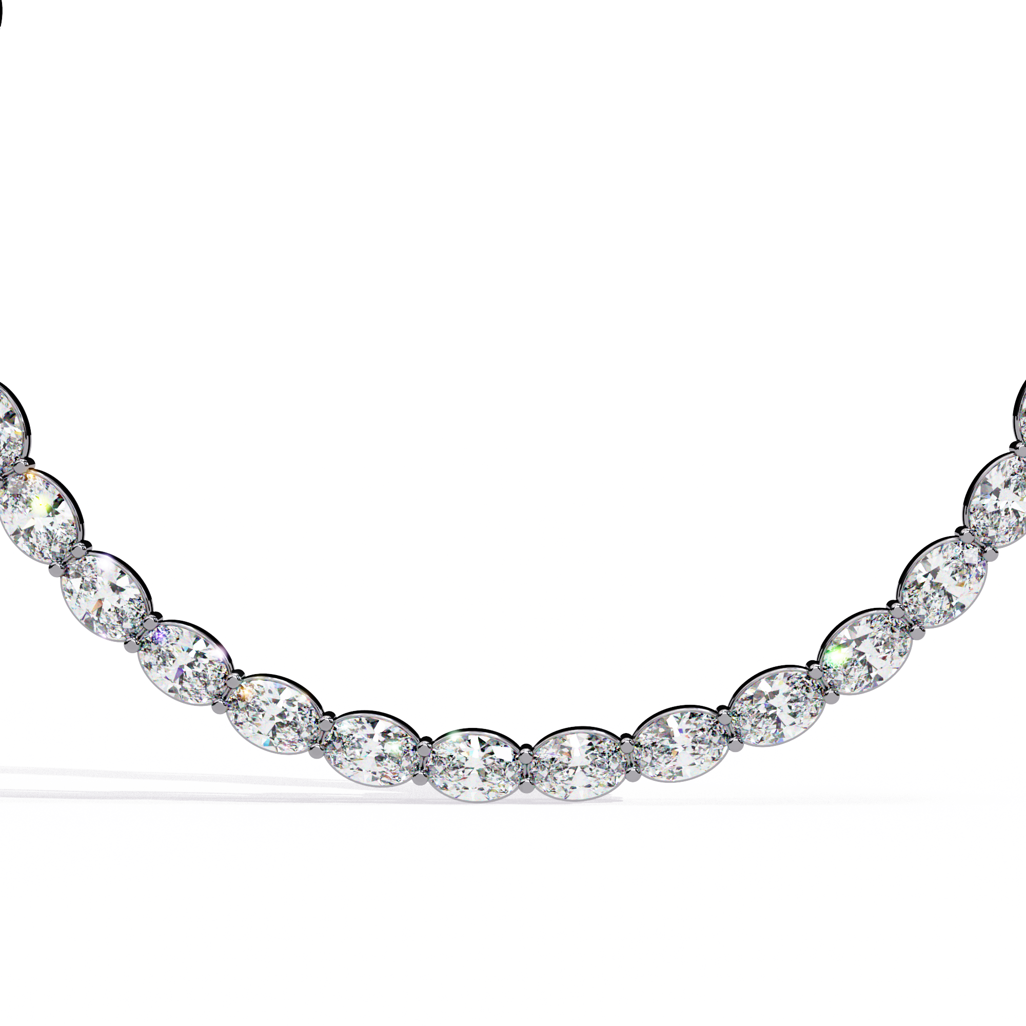 Timeless Oval-Cut Diamond Necklace | 925 Sterling Silver
