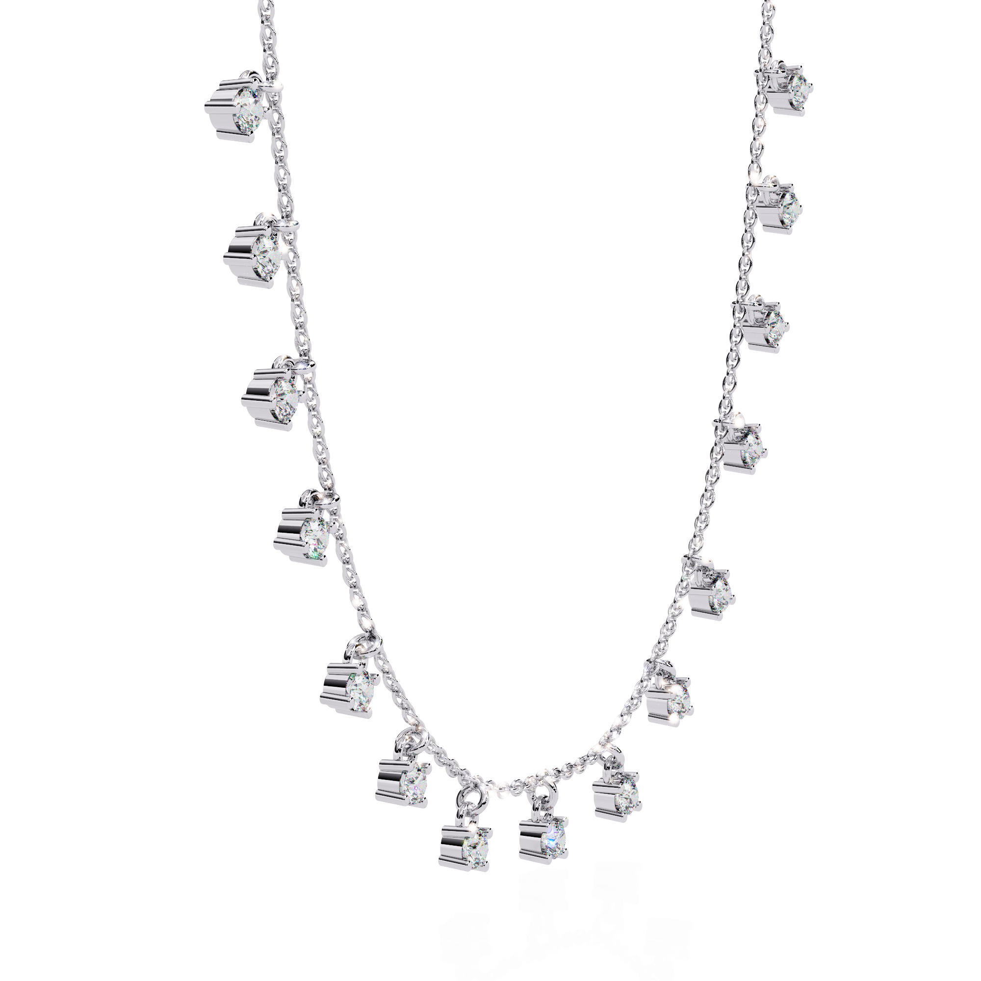 Minimalist Cube Cut Rose Gold Chain Necklace | 925 Sterling Silver