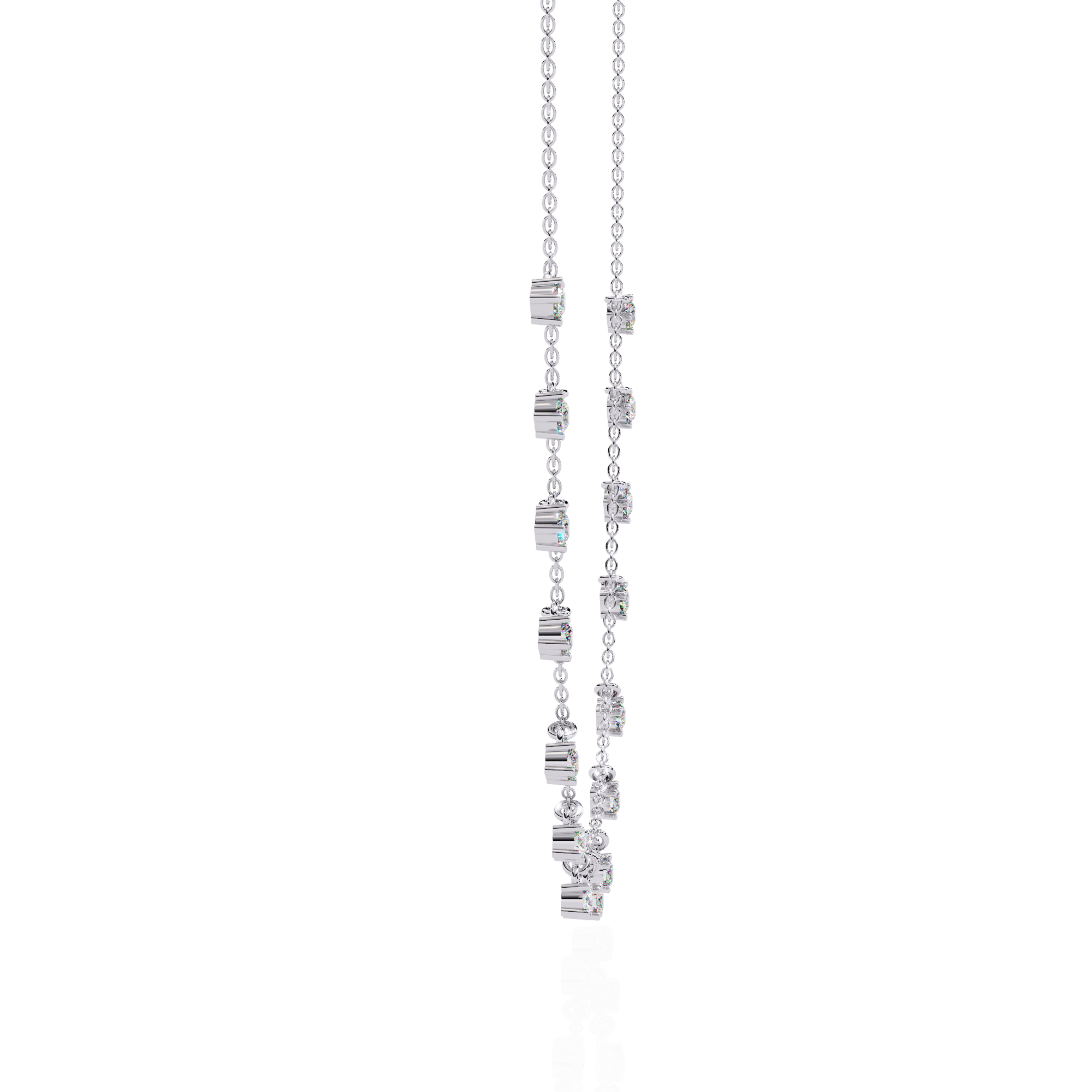 Minimalist Cube Cut Rose Gold Chain Necklace | 925 Sterling Silver