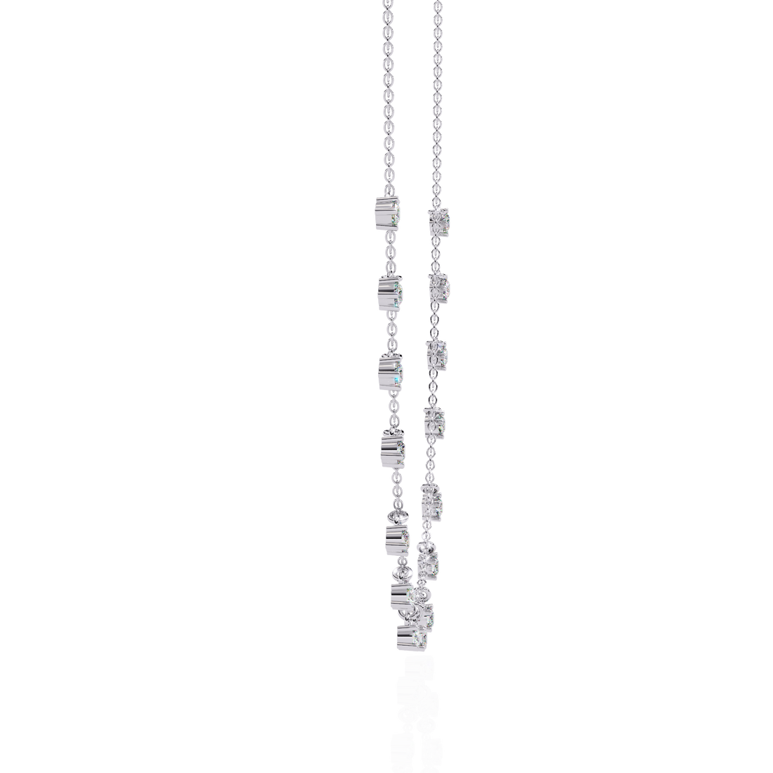 Minimalist Cube Cut Rose Gold Chain Necklace | 925 Sterling Silver
