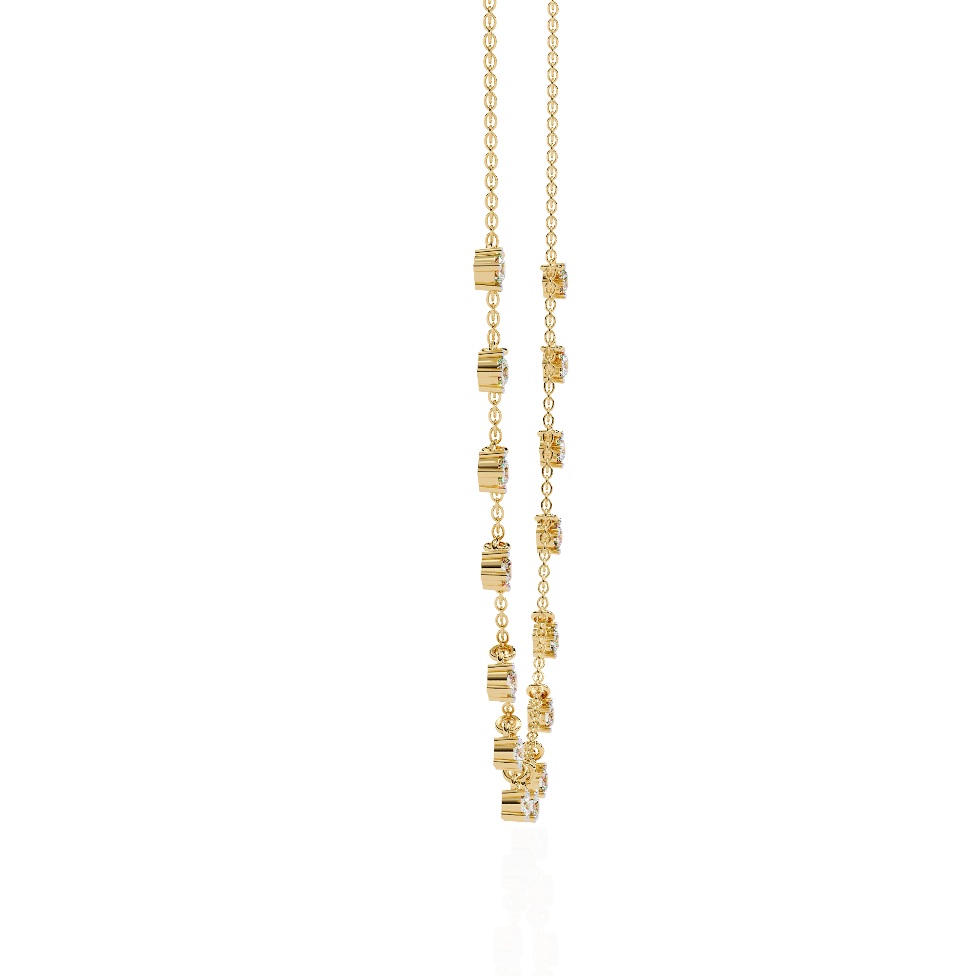 Minimalist Cube Cut Rose Gold Chain Necklace | 925 Sterling Silver