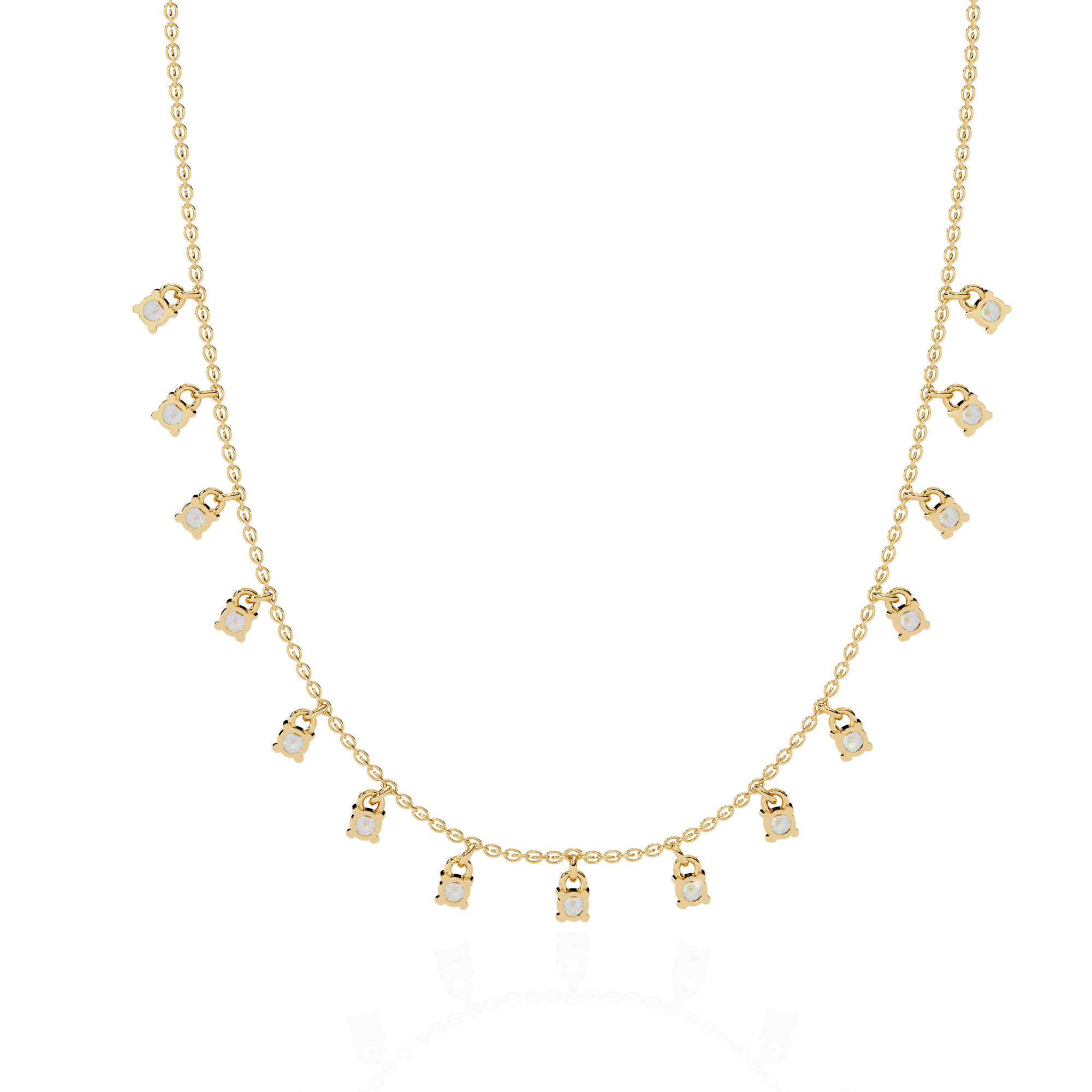 Minimalist Cube Cut Rose Gold Chain Necklace | 925 Sterling Silver