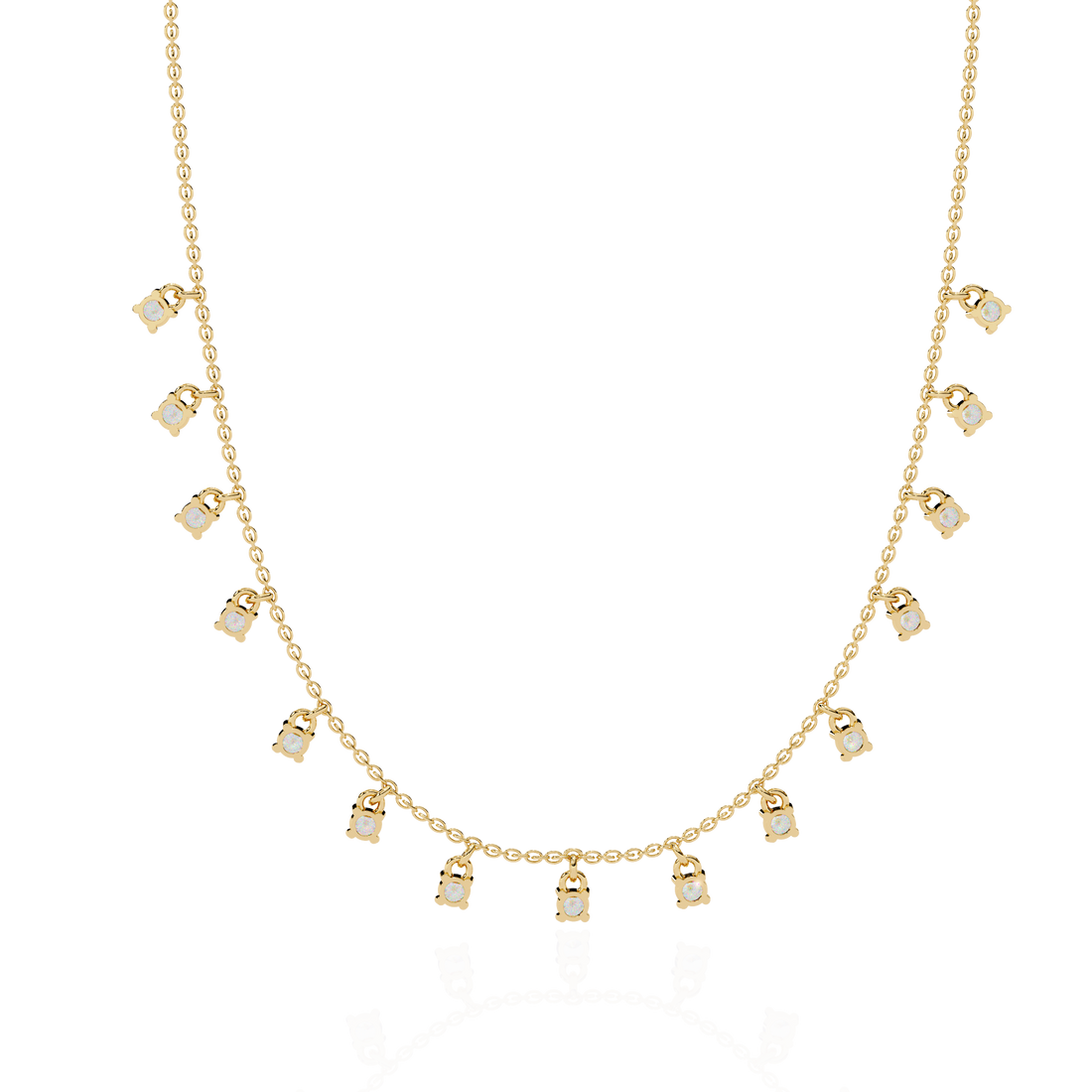 Minimalist Cube Cut Rose Gold Chain Necklace | 925 Sterling Silver