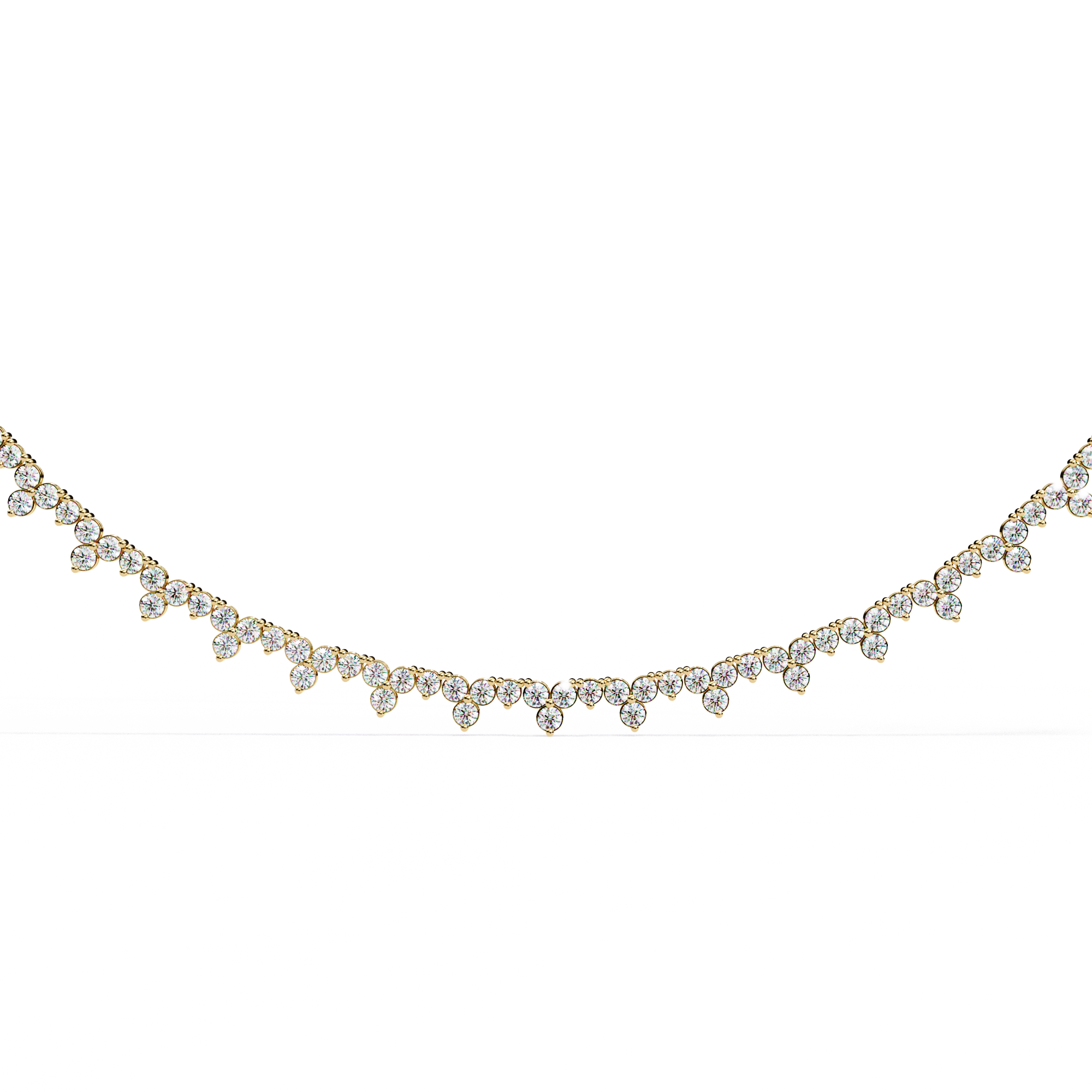 Marquise Cut Cluster Diamond Necklace | 925 Sterling Silver