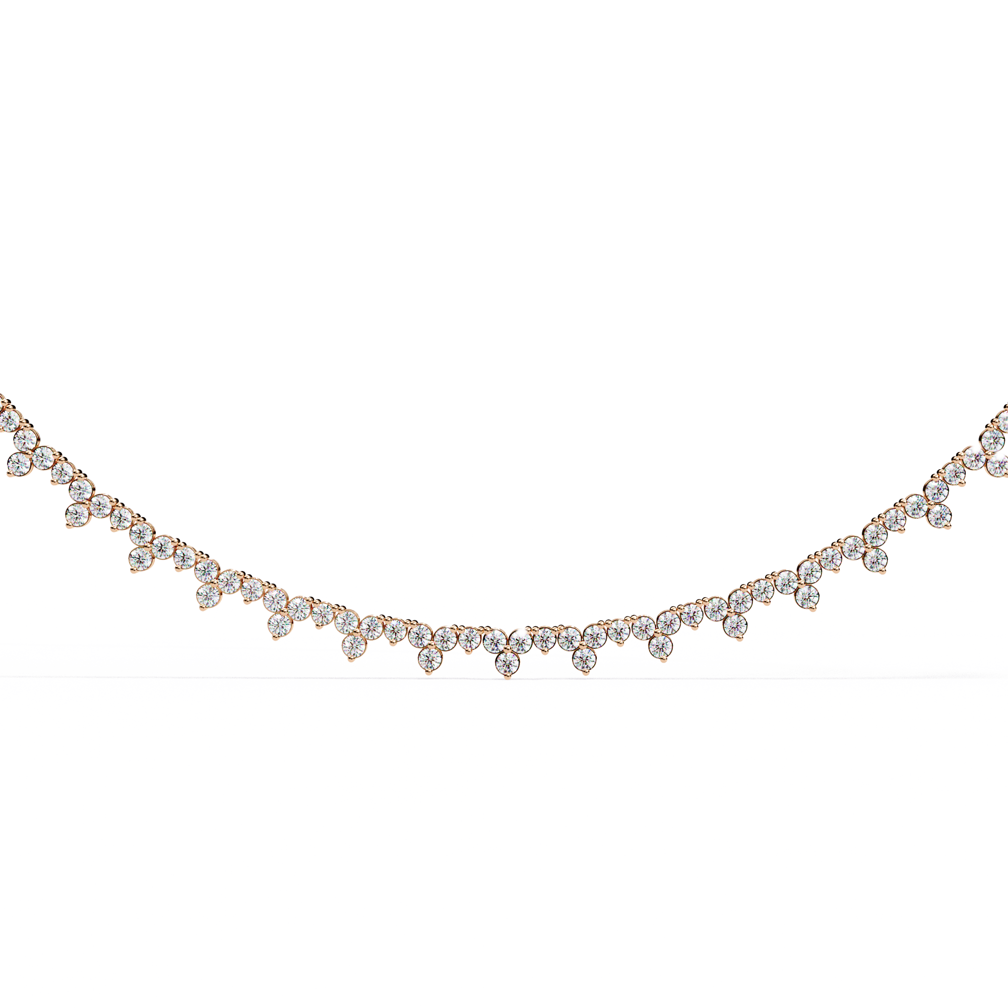 Marquise Cut Cluster Diamond Necklace | 925 Sterling Silver