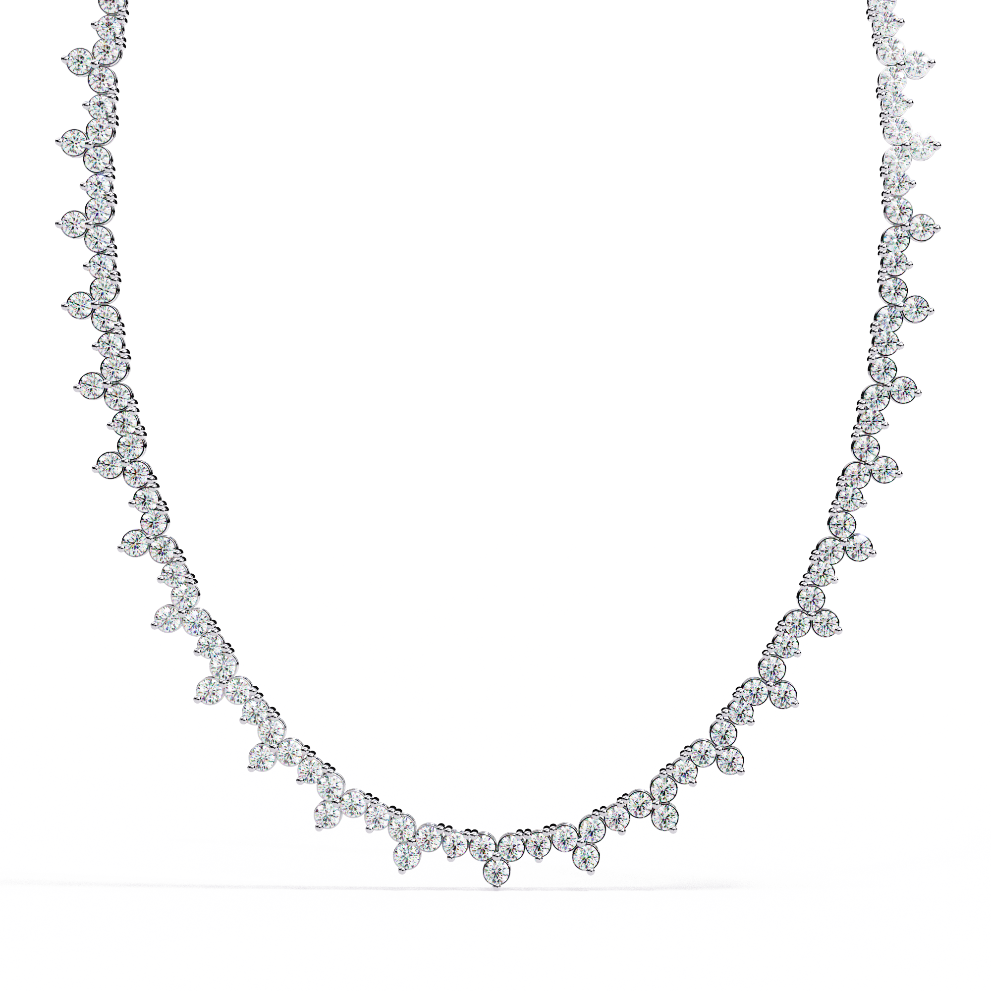 Marquise Cut Cluster Diamond Necklace | 925 Sterling Silver