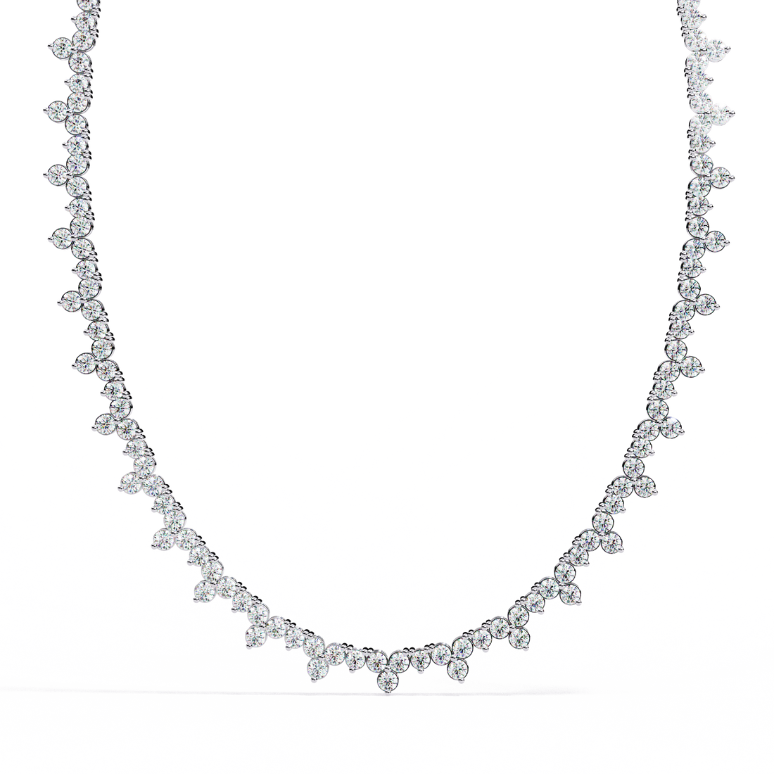 Marquise Cut Cluster Diamond Necklace | 925 Sterling Silver