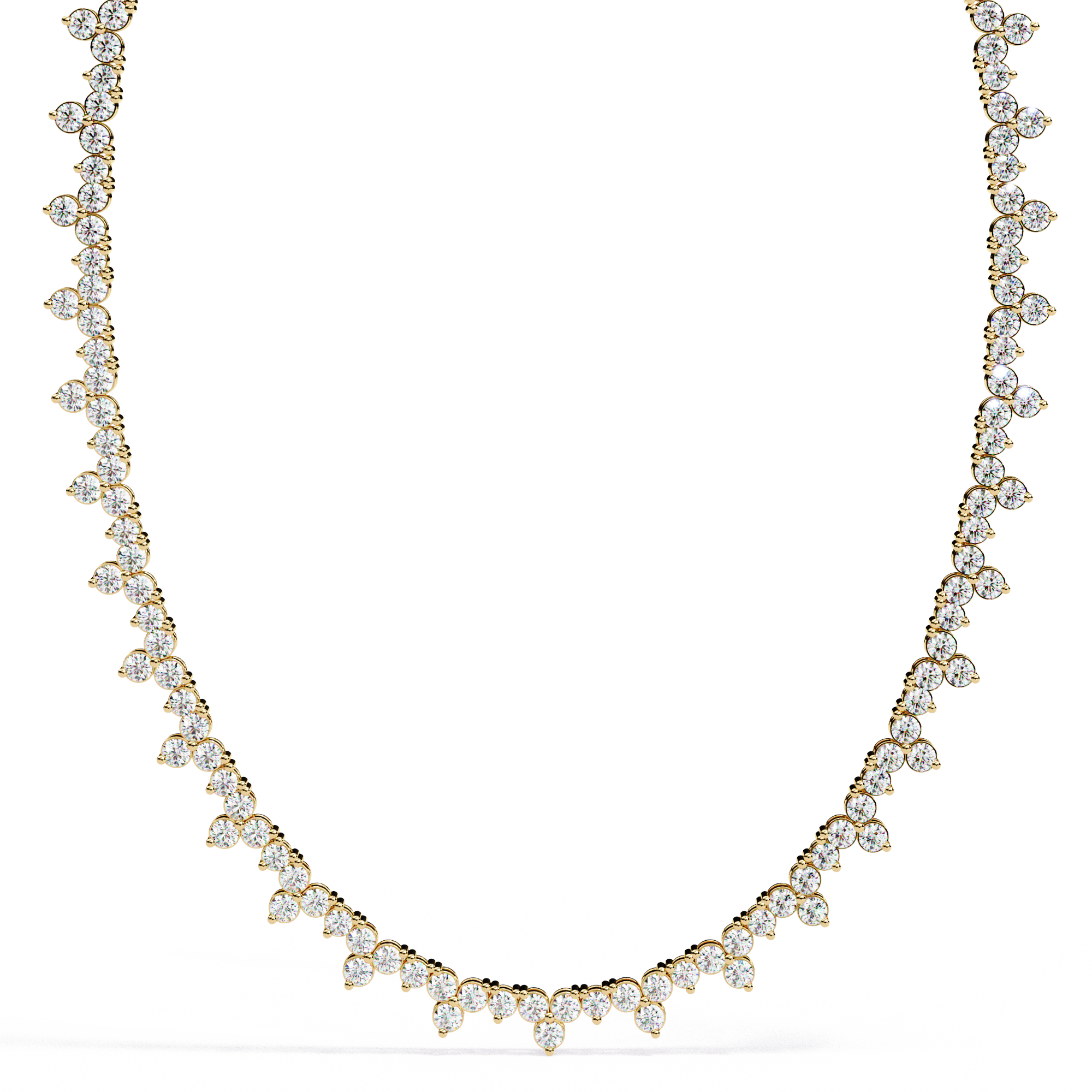 Marquise Cut Cluster Diamond Necklace | 925 Sterling Silver