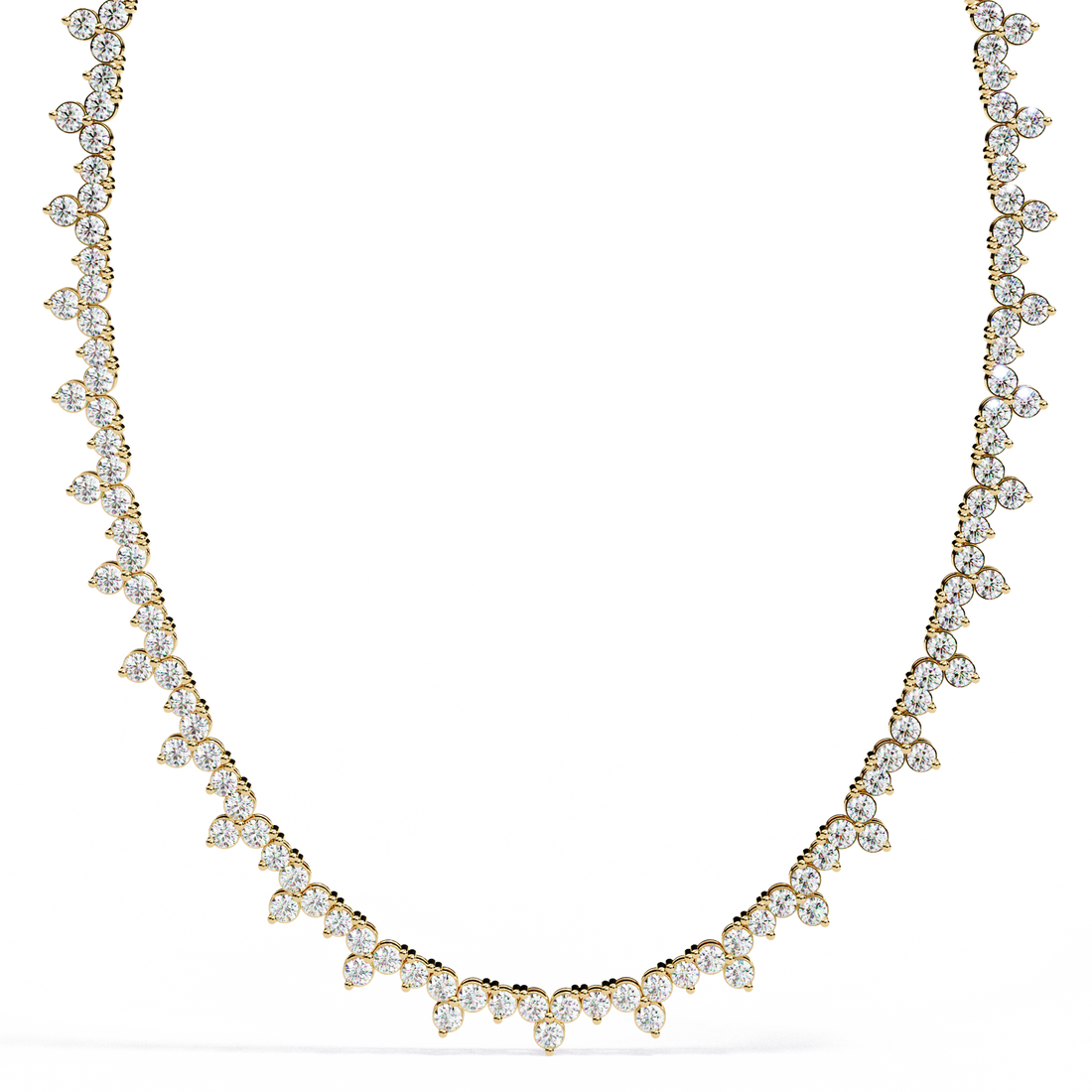 Marquise Cut Cluster Diamond Necklace | 925 Sterling Silver
