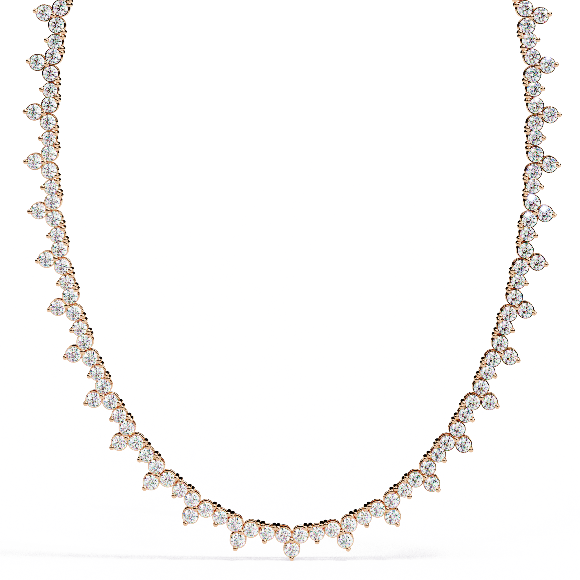 Marquise Cut Cluster Diamond Necklace | 925 Sterling Silver