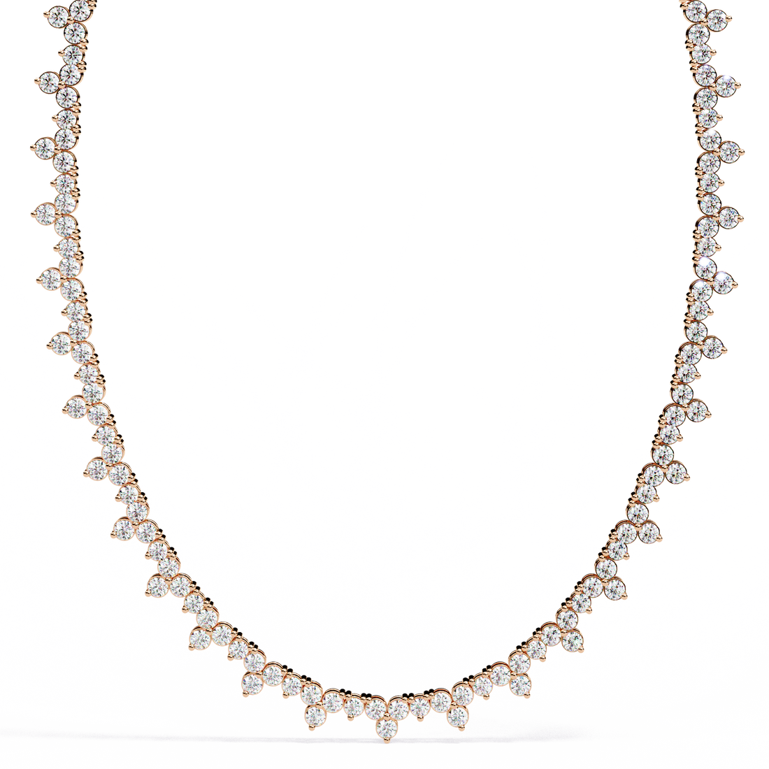 Marquise Cut Cluster Diamond Necklace | 925 Sterling Silver