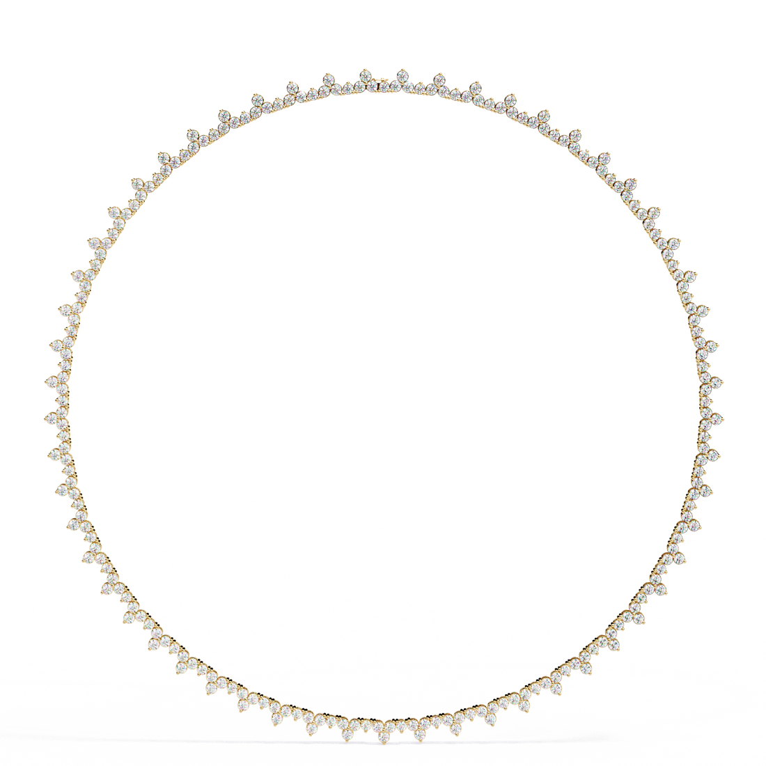 Marquise Cut Cluster Diamond Necklace | 925 Sterling Silver