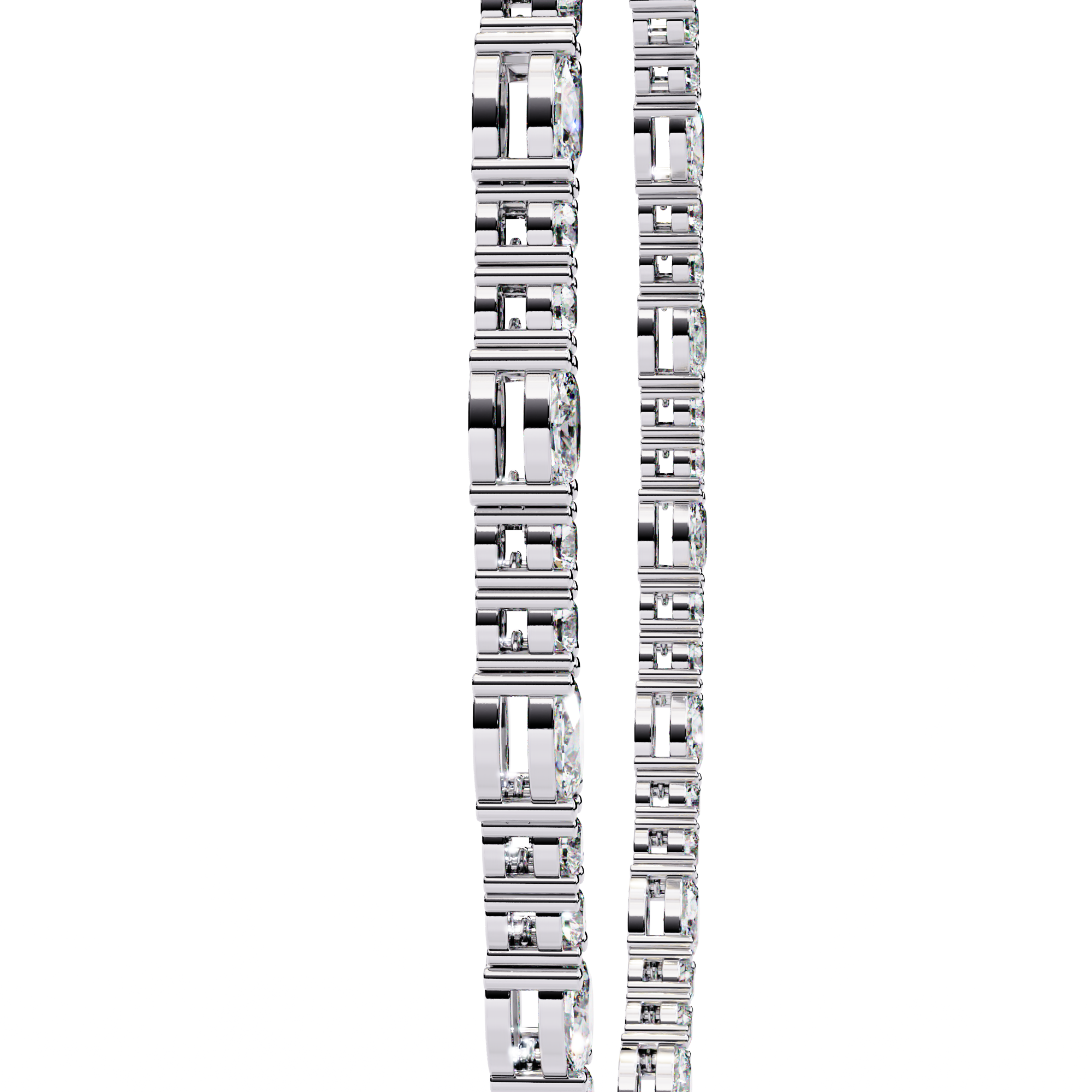Classic Bezel-Set Oval &amp; Round Eternity Necklace | 925 Sterling Silver