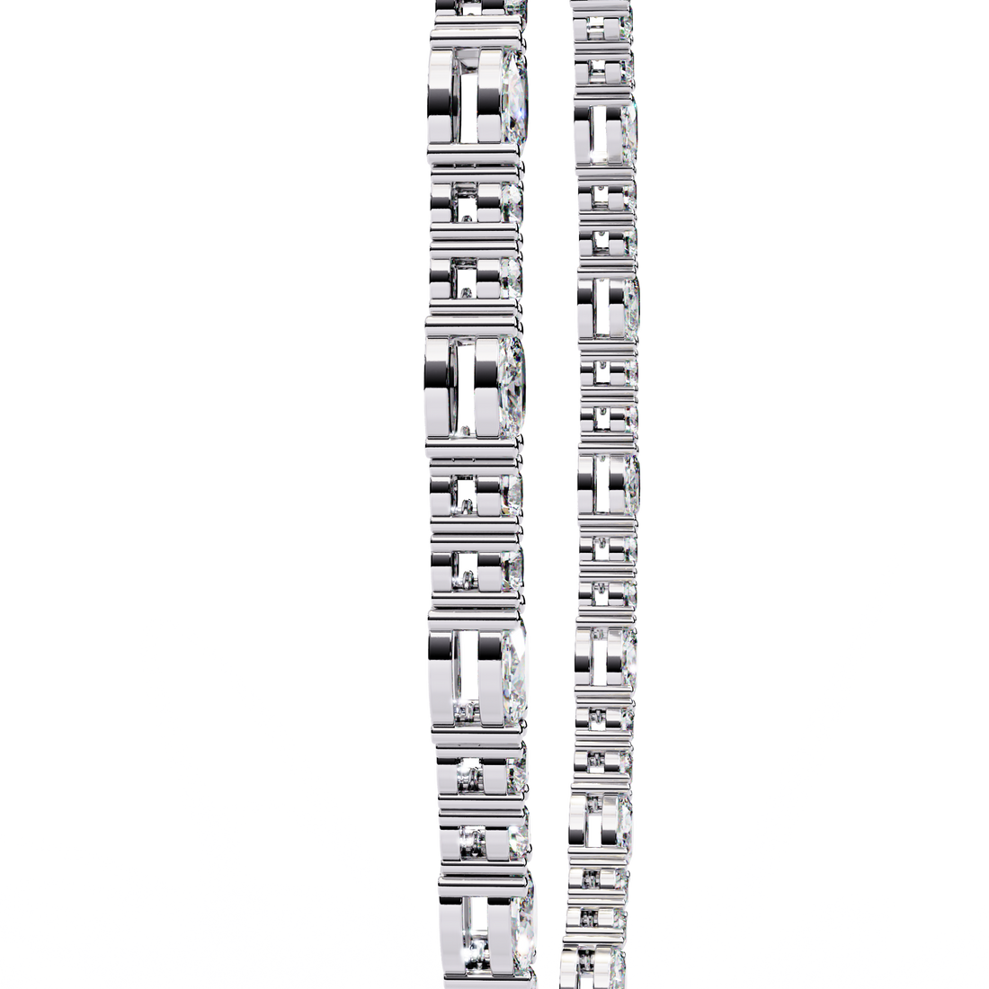 Classic Bezel-Set Oval &amp; Round Eternity Necklace | 925 Sterling Silver