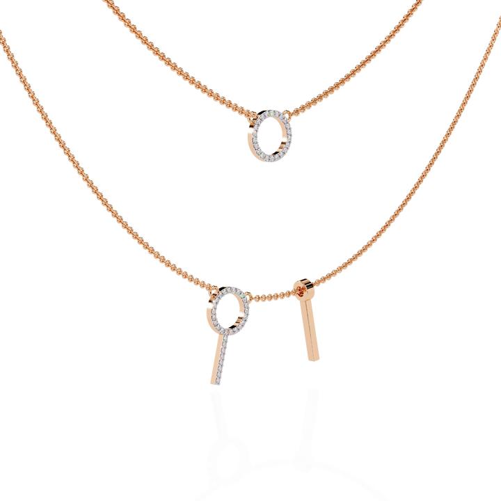 Modern Interlocking Circle &amp; Bar Pendant Necklace | 925 Sterling Silver