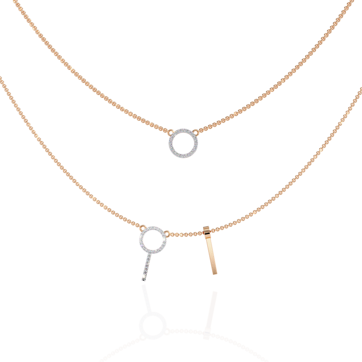 Elegant Geometric Circle Necklace in White Finish | 925 Sterling Silver