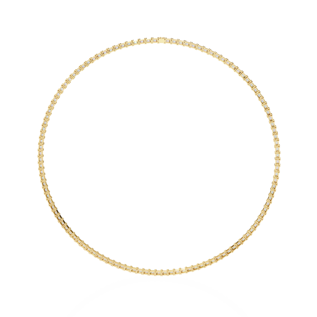 Baguette Cut Diamond Tennis Necklace | 925 Sterling Silver