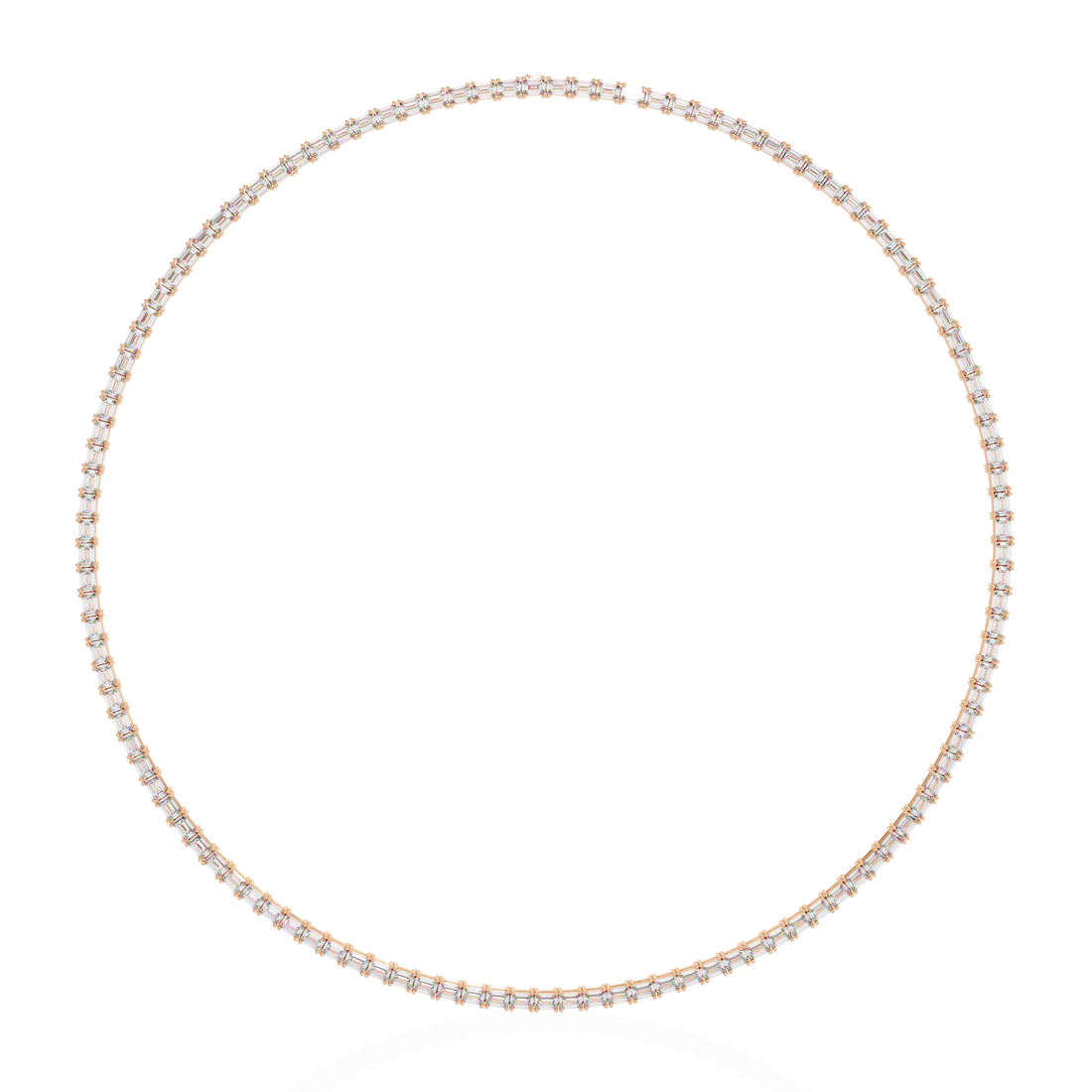 Elegant All-Around Diamond Necklace in White Finish | 925 Sterling Silver