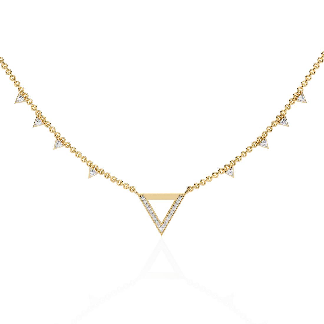 Minimalist Silver Triangle Charm Necklace | 925 Sterling Silver