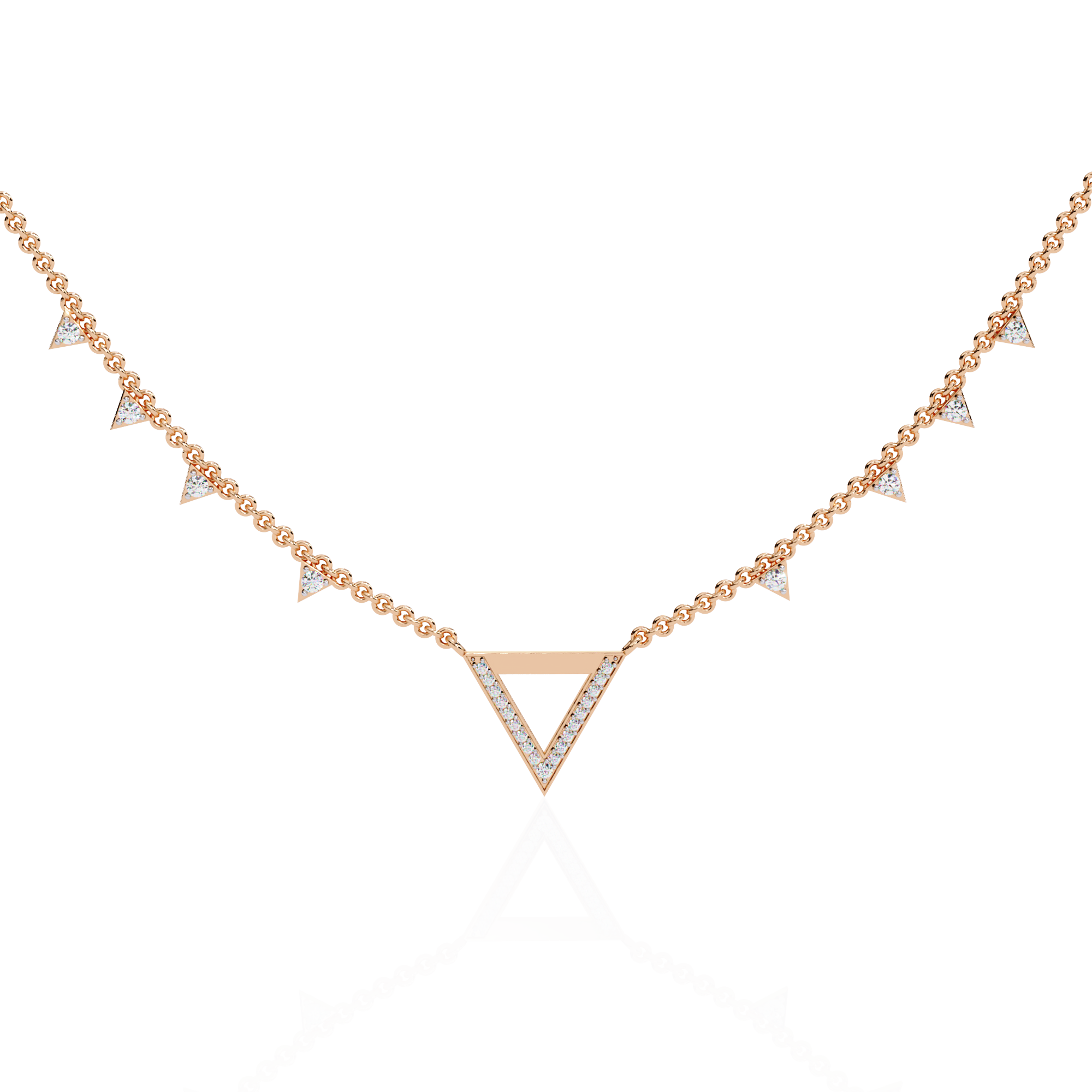 Minimalist Silver Triangle Charm Necklace | 925 Sterling Silver