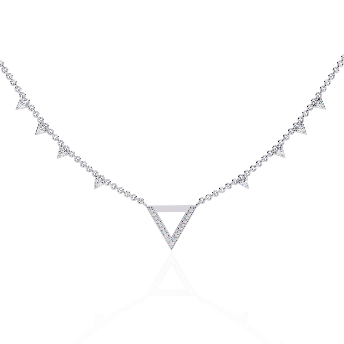 Minimalist Silver Triangle Charm Necklace | 925 Sterling Silver