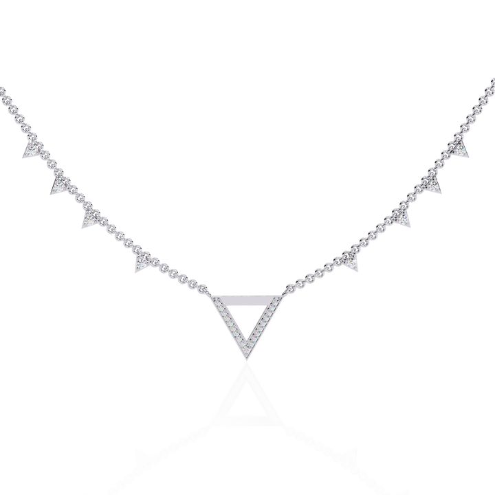 Minimalist Silver Triangle Charm Necklace | 925 Sterling Silver