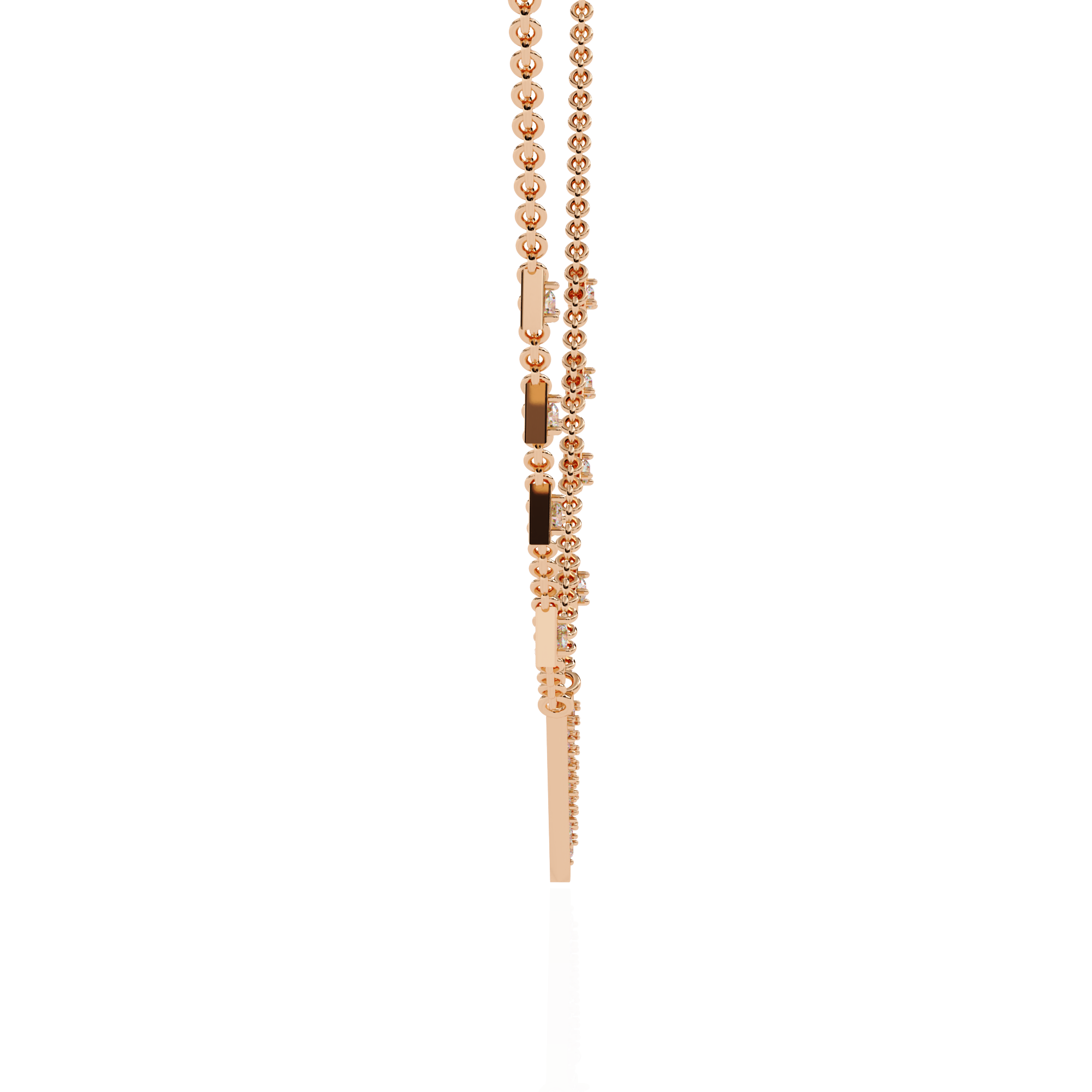 Triangle Diamond Accent V-Drop Necklace | 925 Sterling Silver