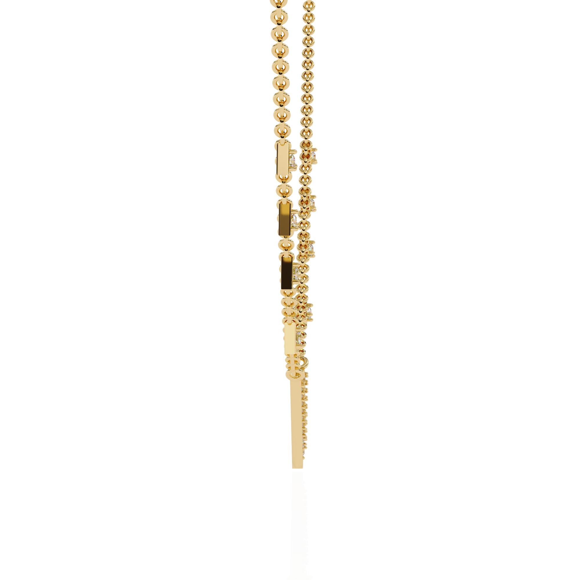 Triangle Diamond Accent V-Drop Necklace | 925 Sterling Silver