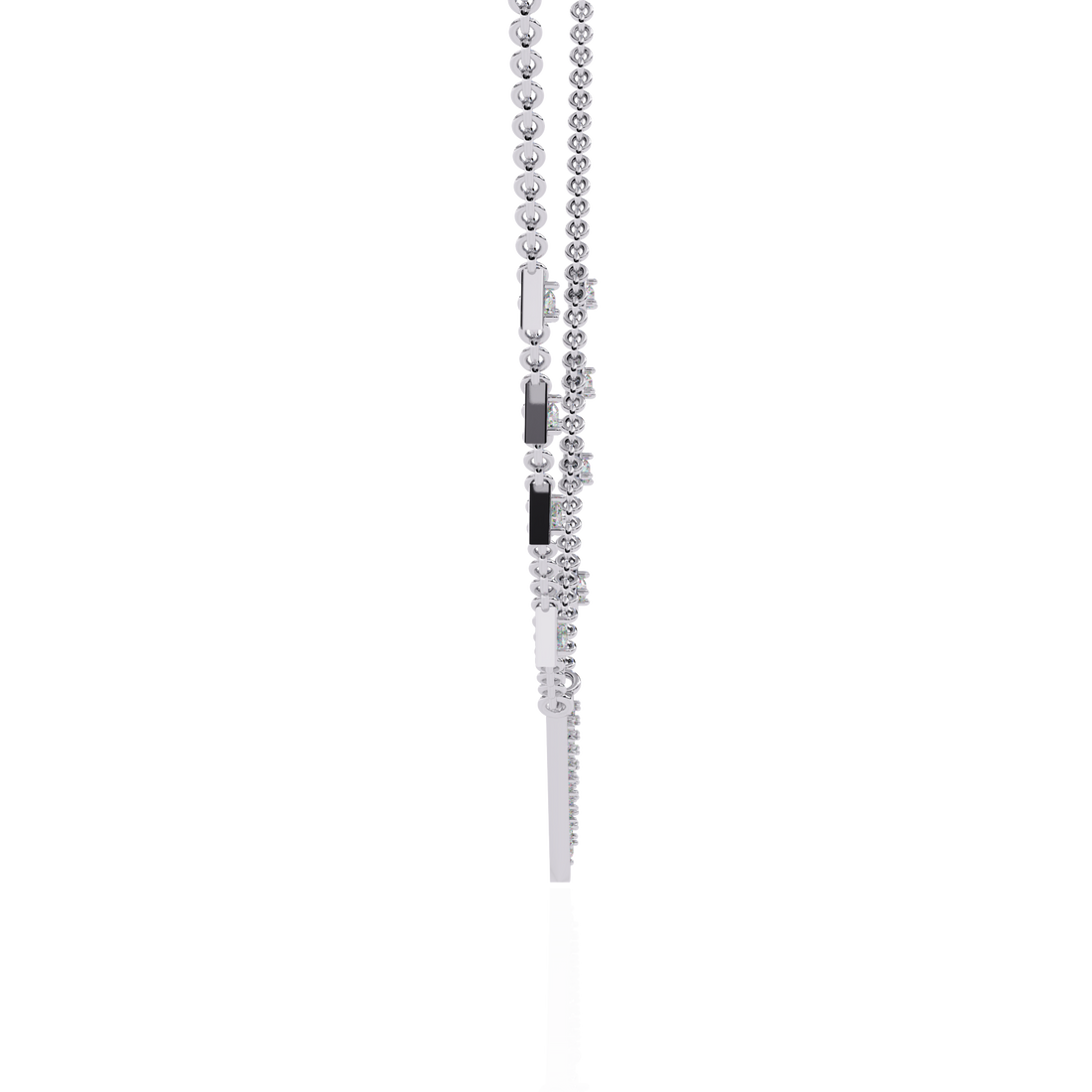 Triangle Diamond Accent V-Drop Necklace | 925 Sterling Silver