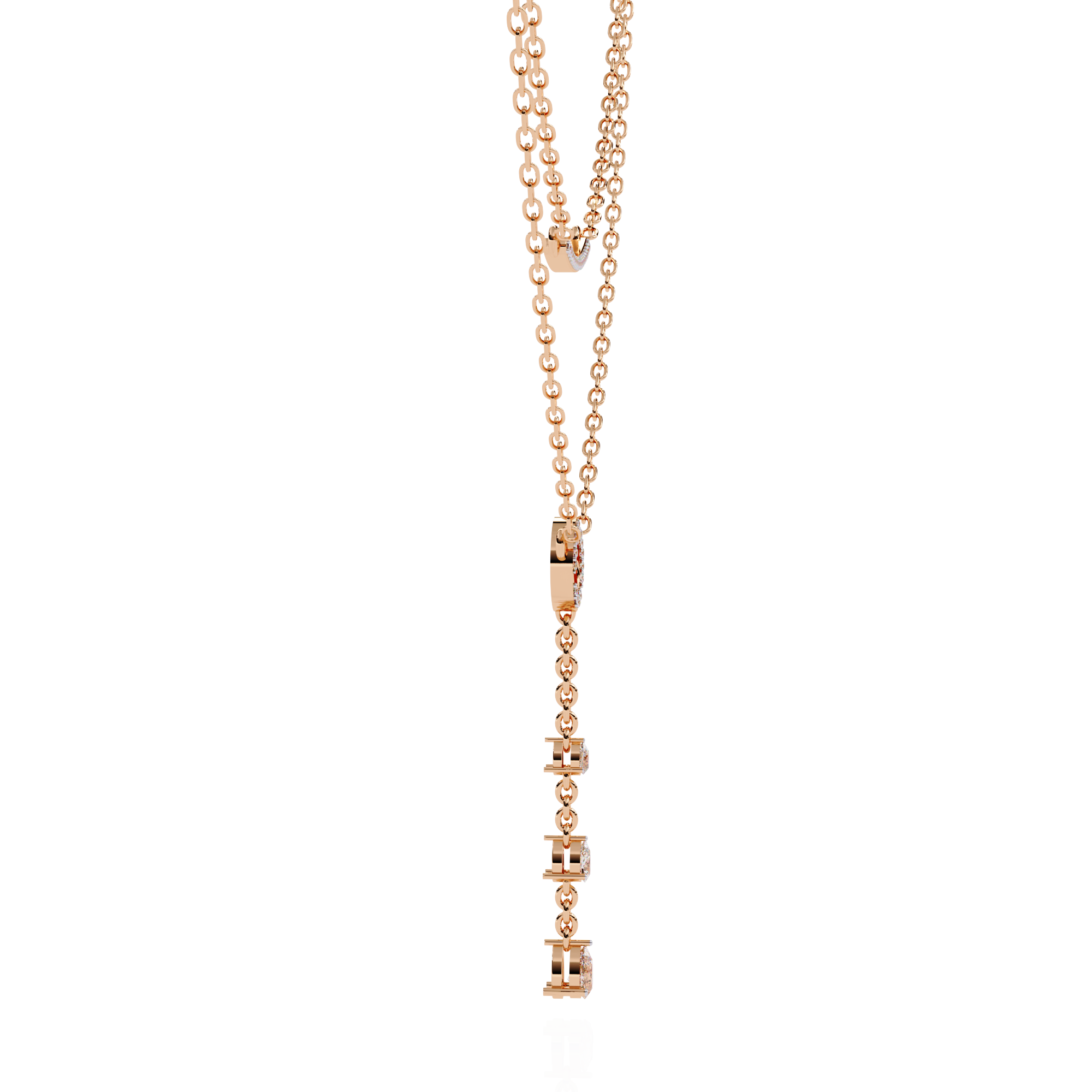 Geometric Diamond Layered Circle &amp; Bar Necklace | 925 Sterling Silver