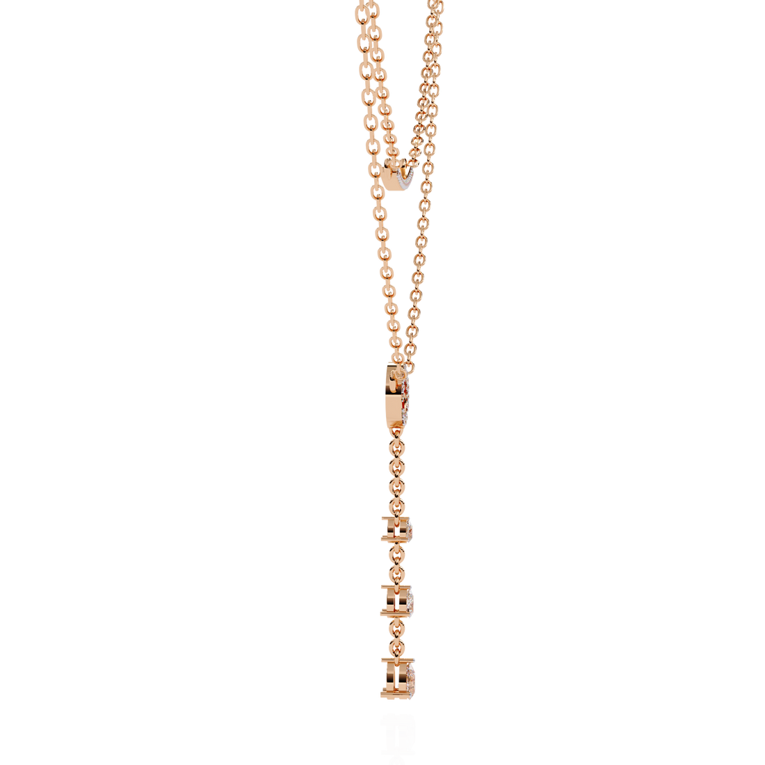Geometric Diamond Layered Circle &amp; Bar Necklace | 925 Sterling Silver