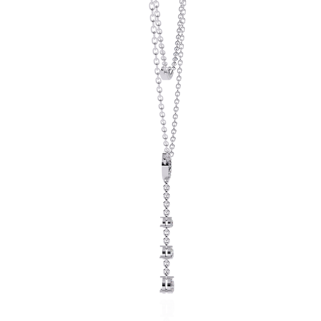Geometric Diamond Layered Circle &amp; Bar Necklace | 925 Sterling Silver