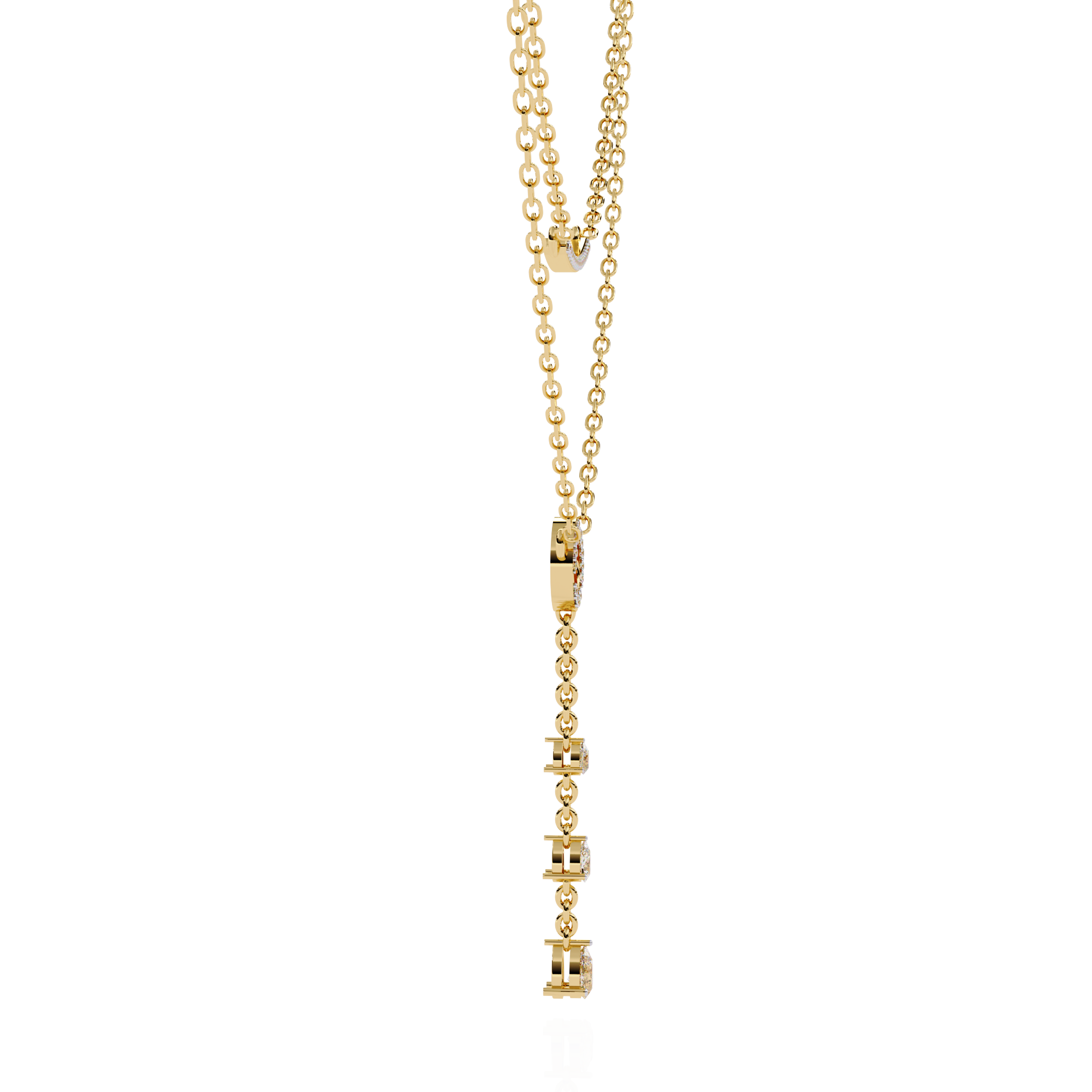 Geometric Diamond Layered Circle &amp; Bar Necklace | 925 Sterling Silver