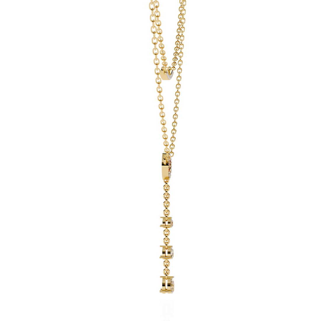 Geometric Diamond Layered Circle &amp; Bar Necklace | 925 Sterling Silver