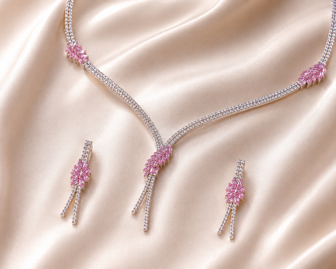 Designer Silver Necklace Set