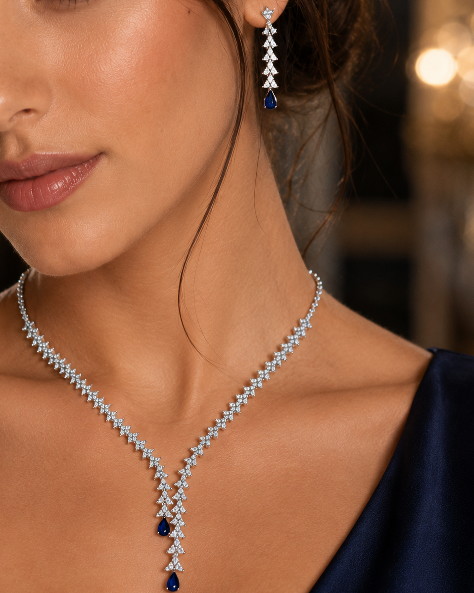 Luxury Silver Necklace Set
