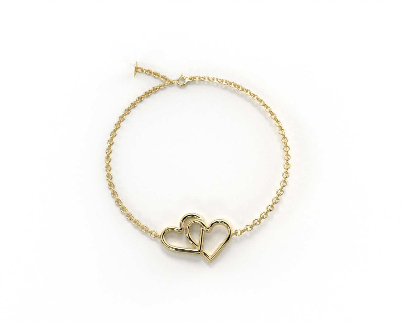 golden double heart anklet for women online