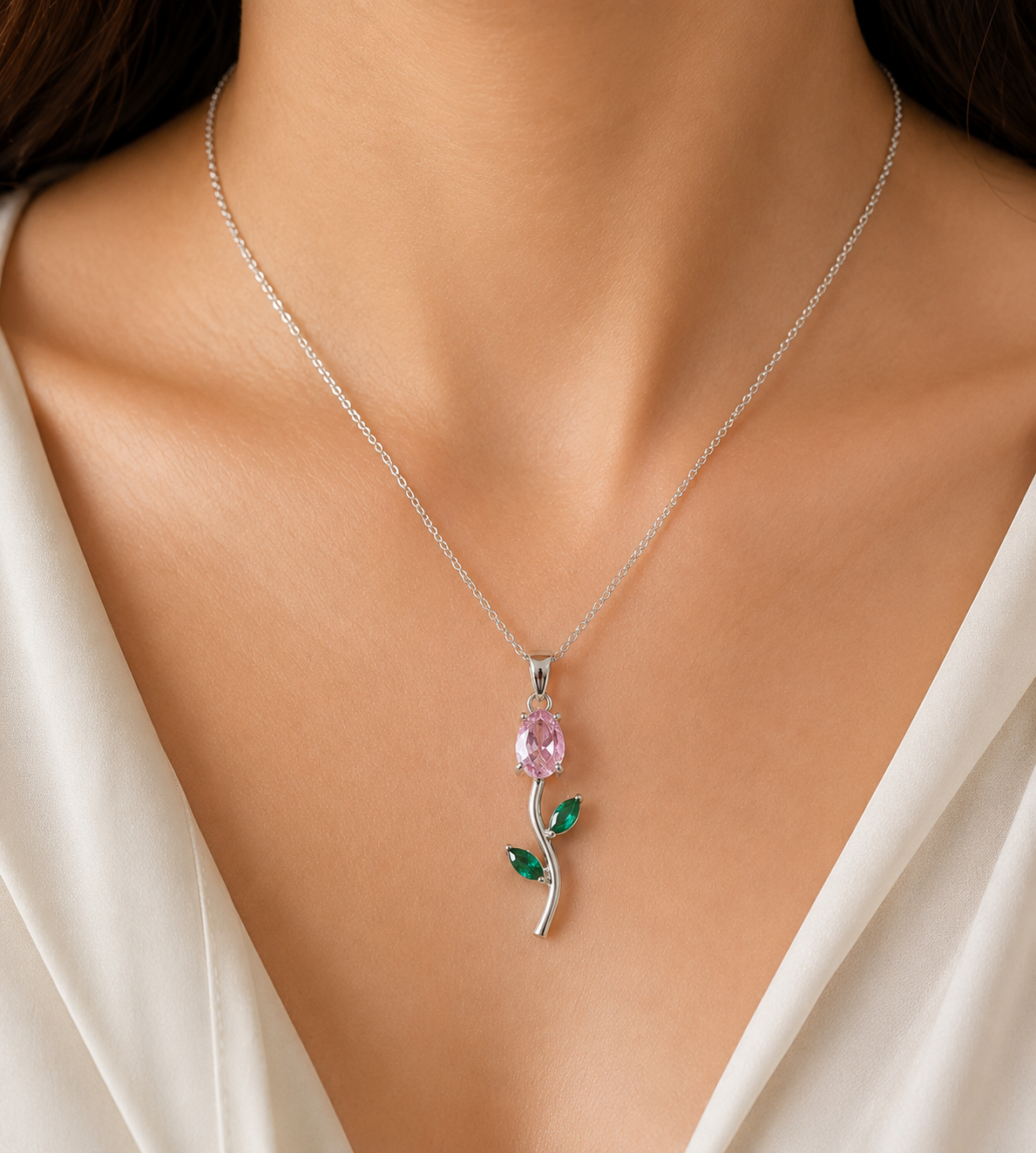 Rose Pendant Necklace for Women
