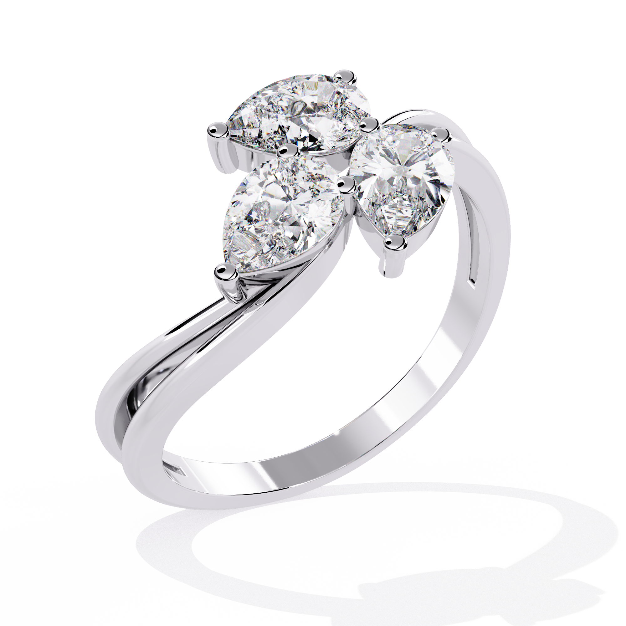 Celeste Trio Pear-Cut Ring | 925 Sterling Silver